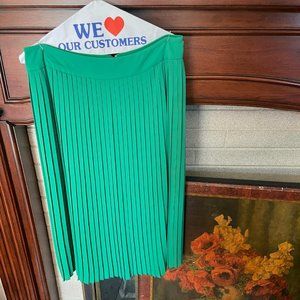JCrew Factory Green Pleated Midi Skirt